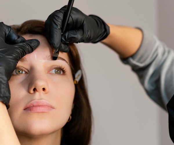 Before and after eyebrow lamination results