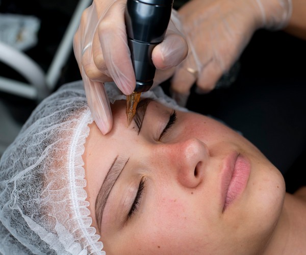 Before and after eyebrow microblading results